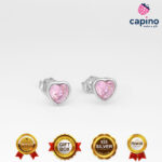 Сребърни обеци сърце Raffaellino - 1