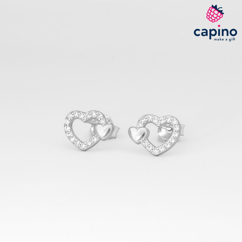 Сребърни обеци сърце Temistocle