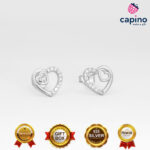 Сребърни обеци сърце Umberto - 1