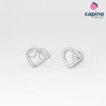Сребърни обеци сърце Umberto