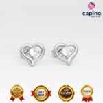 Сребърни обеци сърце Vincenzo - 1