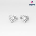 Сребърни обеци сърце Vincenzo
