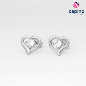 Сребърни обеци сърце Vincenzo