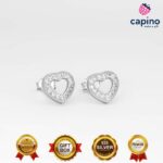 Сребърни обеци сърце Vittorio - 1