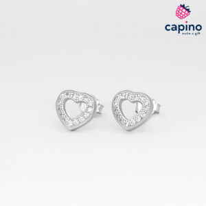 Сребърни обеци сърце Vittorio