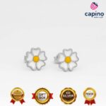 Сребърни обеци цвете Oreste - 1