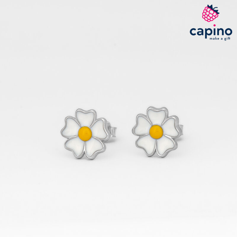 Сребърни обеци цвете Oreste