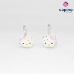Детски сребърни обеци хелоу кити Maya