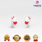 Детски сребърни обеци коте със сърце Zelda - 1