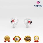 Детски сребърни обеци Мини Маус Smokey - 1