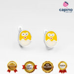 Детски сребърни обеци пиленце Olivia - 1