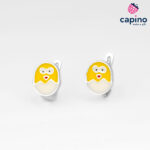 Детски сребърни обеци пиленце Olivia