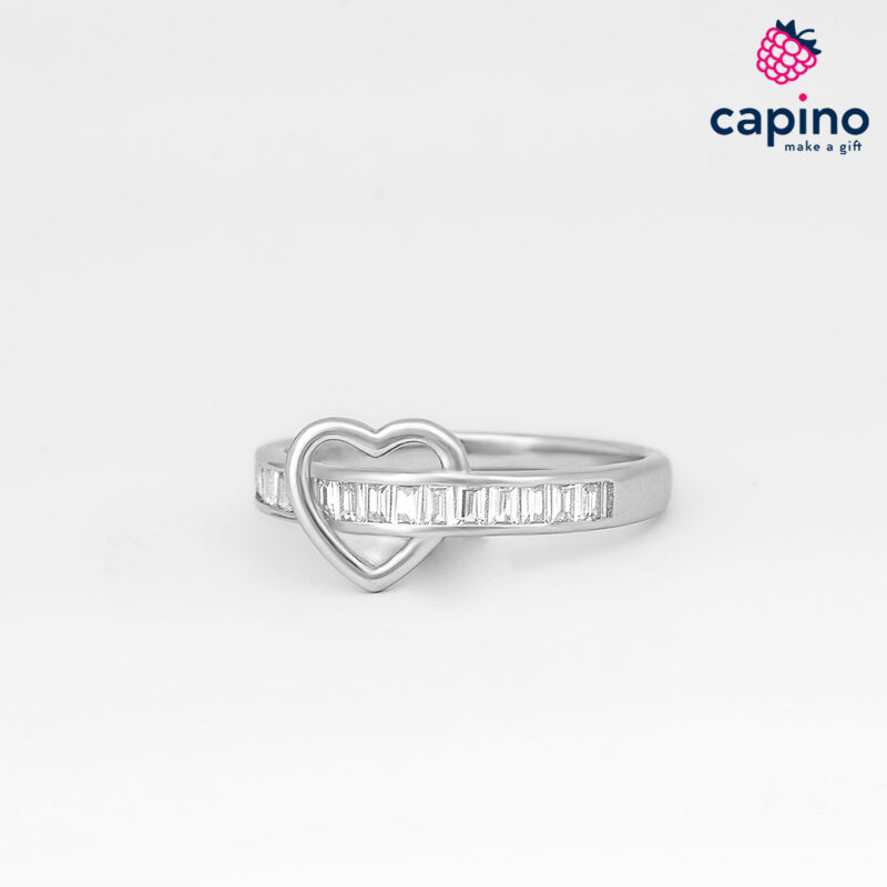 Сребърен пръстен сърце Roman