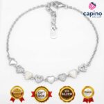 Сребърна гривна сърца Marina - 1