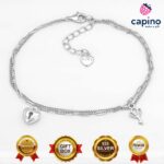 Сребърна гривна сърце с ключ Luciana - 1