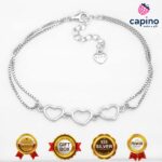 Сребърна гривна сърце Virginia - 1