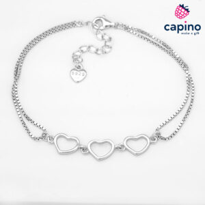 Сребърна гривна сърце Virginia