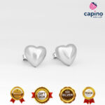 Сребърни обеци сърца Nicola - 1