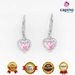 Сребърни обеци сърца Toni - 1