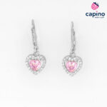 Сребърни обеци сърца Toni