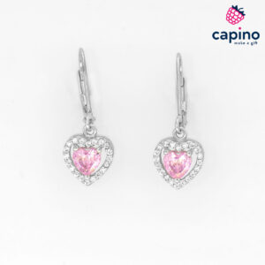 Сребърни обеци сърца Toni