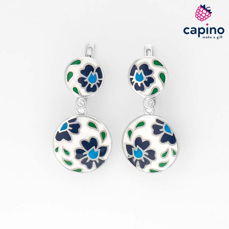 Сребърни обеци цветя Zanobi