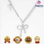 Сребърно колие панделка Ippazio - 1