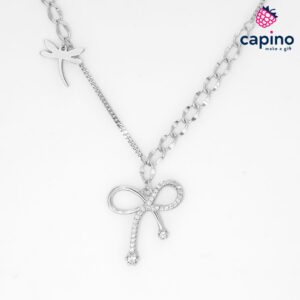 Сребърно колие панделка Ippazio