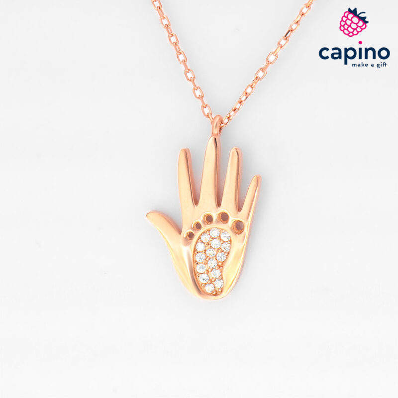 Сребърно колие ръка на мама и краче Ugo