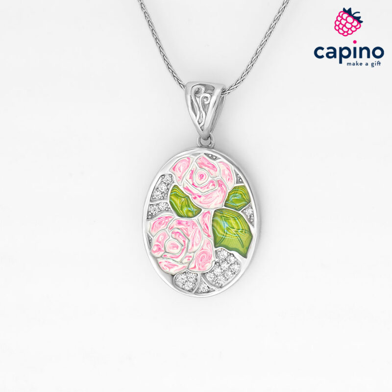 Сребърно колие цветя Amleto