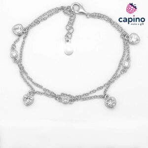 Сребърна гривна сърце Diana