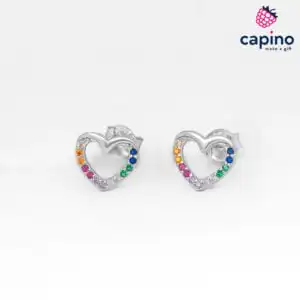 Сребърни обеци сърца Severino