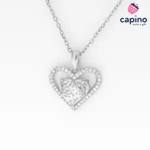 Сребърно колие сърце Annunziata