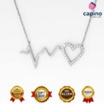Сребърно колие сърце Romina - 1
