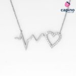 Сребърно колие сърце Romina