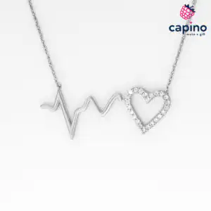 Сребърно колие сърце Romina